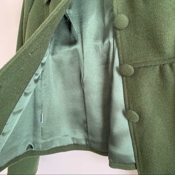 Ann Taylor Olive Green Wool Blazer with Fabric Covered Buttons & Epaulettes - Picture 8 of 11